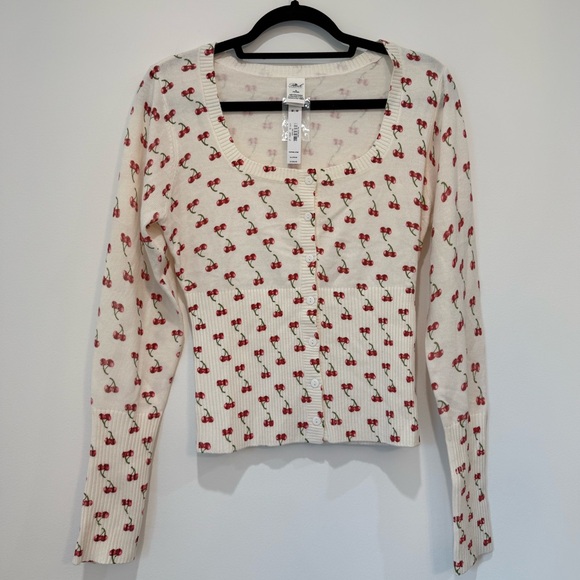 NWT PINK by Frankie’s Bikinis Victoria's Secret Cherry Print Blouse | Size M - Picture 1 of 8